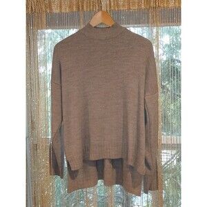 Women's Sweater Size L Greige Brown  Large Park Karon Vegan Wool  Made in Turkey